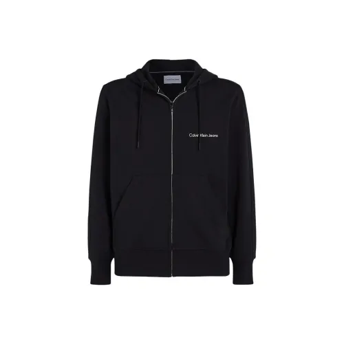 Calvin Klein Cotton Terry ZIP UP Толстовка Куртки Пальто Мужской Черный