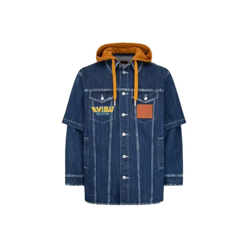 EVISU Джинсовый синий Мужской Джинсовые куртки