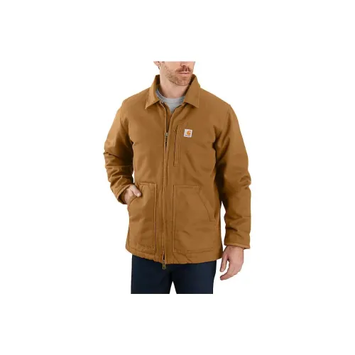 Carhartt 104293 Промытый Утка Шерпа Подкладка Куртка Куртки Пальто Уровень 2 Противоколодный Свободный крой Мужской