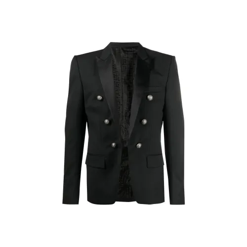 BALMAIN SS22 Бизнес-костюм Пальто Мужской Черный