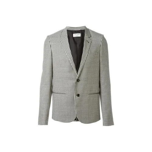 SAINT LAURENT Бизнес-костюм Куртка Мужская Черно-белая
