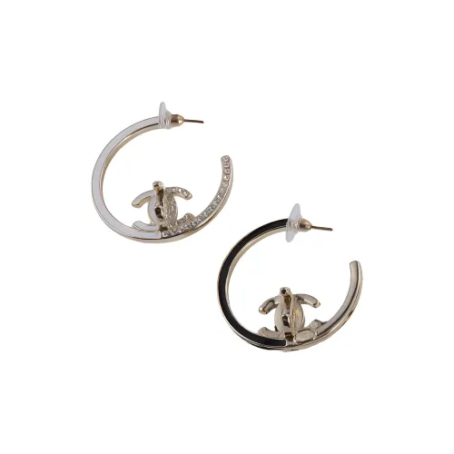 CHANEL Металлические стразы Смола Серьги Женские Золото