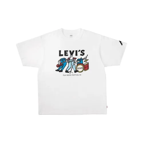 Levis FUJI ROCK FESTIVAL Collaboration Edition Белая Унисекс Футболка