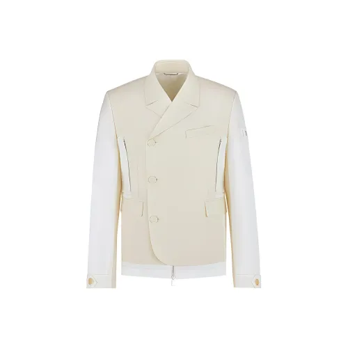 DIOR x Sacai SS22 Бизнес-костюм Пальто Мужской Кремовый Белый