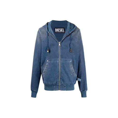 DIESEL Blue Men's Denim Jackets DIESEL Синий Мужской Джинсовые Куртки