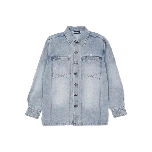 PLEASURES SS22 Denim Jacket Men's Light Blue