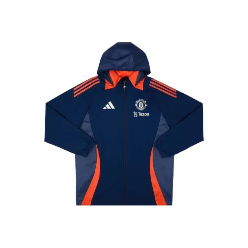 Adidas Manchester United 2024 25 Все Погода Куртка Мужская Темно-синяя