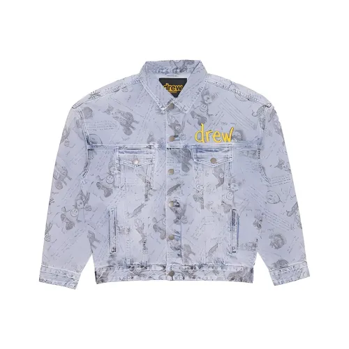 Drew House Letter Logo Collection Bear Collection Denim Jacket Men's Blue