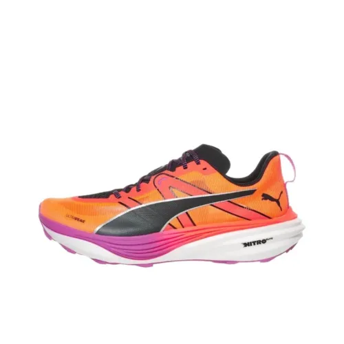 PUMA Deviate Nitro Elite Низкий Верх Устойчивый к Сцеплению и Разрыву Беговые Кроссовки Мужские Оранжевые Черные