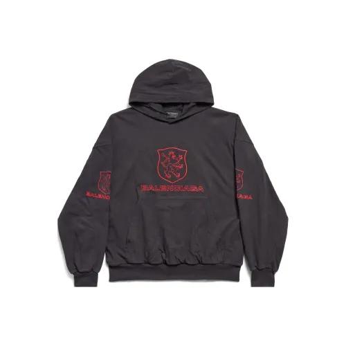 Balenciaga SS25 Свитшот Регулярный крой Мужской Черный Красный