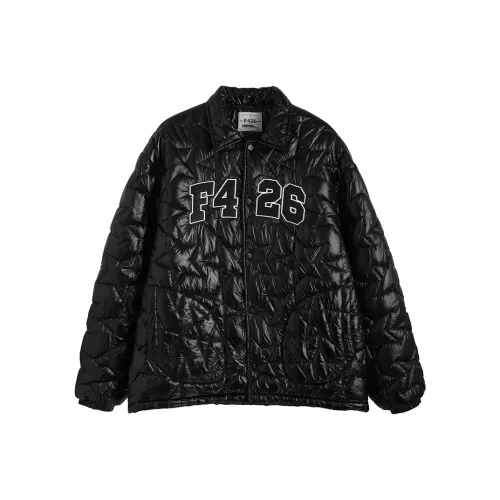 F426 Letter Lapel Down Jacket Unisex Black F426 Письмо Отложной воротник Пуховая куртка Унисекс Черный