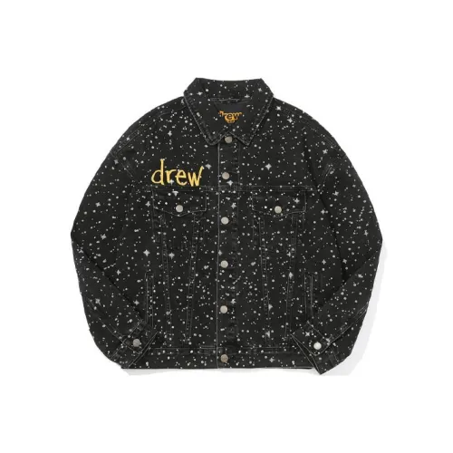 Drew House Letter Logo Series Звездное небо Черный Унисекс Джинсовые куртки