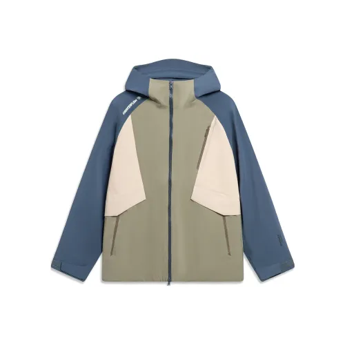 Подкладка ветрозащитная водоотталкивающая и дождезащитная с капюшоном ветровка унисекс мутный оливково-зеленый