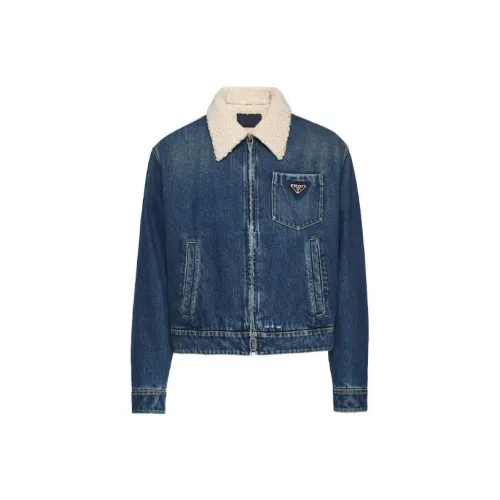 PRADA Blue Men's Denim Jackets PRADA Синий Мужские Джинсовые Куртки