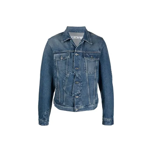 Off Белый FW21 Синий Мужские Джинсовые Куртки
