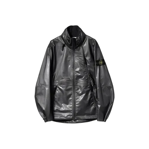 BEAMS STONE ISLAND Металлик RUN PROOF Куртки Пальто Мужской Серебряный