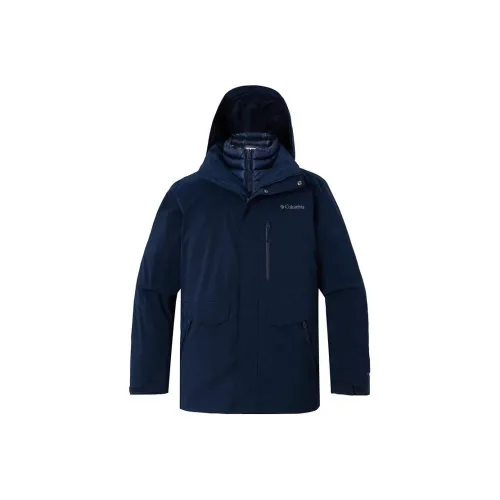 Columbia совместный бренд Водонепроницаемый и Ветрозащитный для сохранения тепла Ветровка Мужской Темно-синий