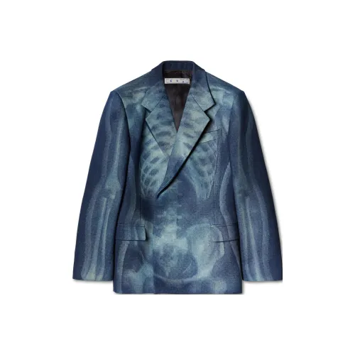 Off Белый Синий Мужские Куртки