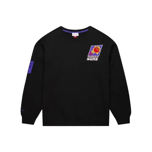 MITCHELL NESS X NBA Phoenix Suns First Satin Fleece Crewneck Sweatshirt Men's Black