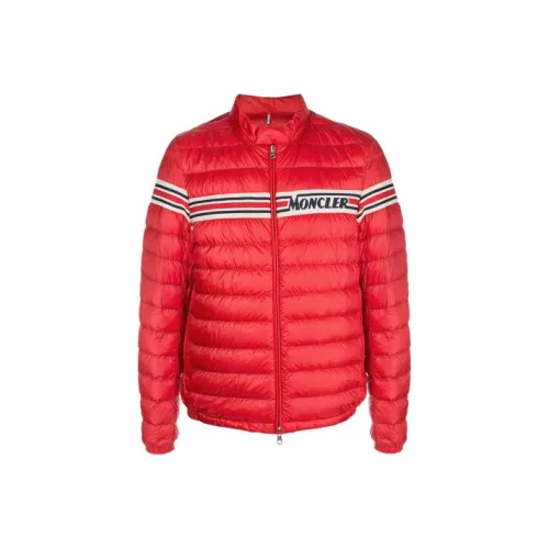MONCLER Ярко-красный Мужской Пуховик