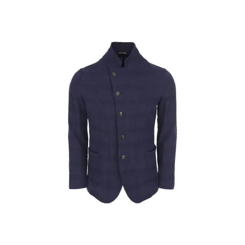 EMPORIO ARMANI SS23 Бизнес-костюм Пальто Мужской Темно-синий