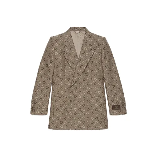 GUCCI FW22 Бизнес-костюм Пальто Мужской Коричневый