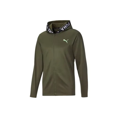 PUMA Платье с хвостом PWR Флис FZ Куртки и Пальто Мужской Темно-зеленый Лесной мшистый