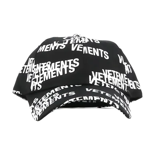 Vetements Хлопковые кепки, черный/белый, унисекс