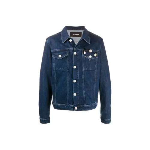 RAF SIMONS Blue Men's Denim Jackets RAF SIMONS Синий Мужской Джинсовые Куртки