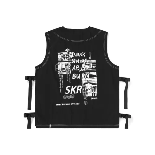 GENANX Мужские черные жилеты