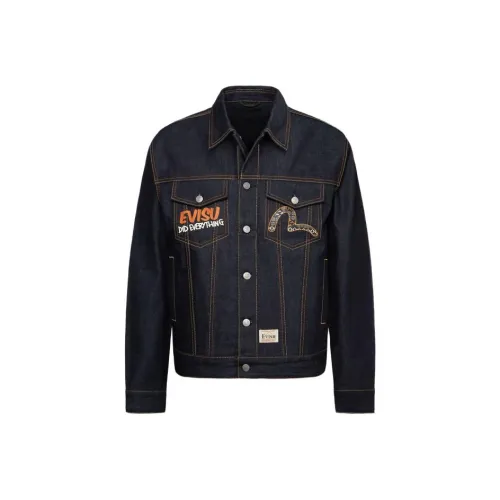 EVISU Джинсовый синий Мужской Джинсовые куртки