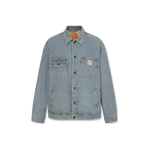 Levis Серый Синий Мужской Джинсовый Куртки