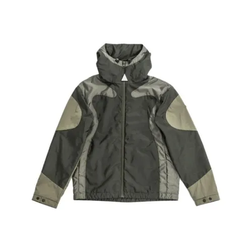 MONCLER Мужские куртки темно-зеленого цвета