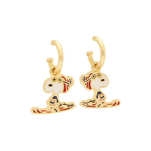 COACH Латунь Эмаль Кубический цирконий Серьги Женские Золото