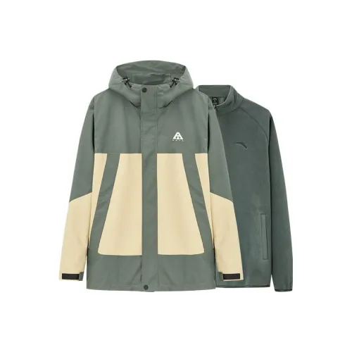 ANTA Водонепроницаемый Ветровка Мужской Aquatic Зеленый Простой хаки