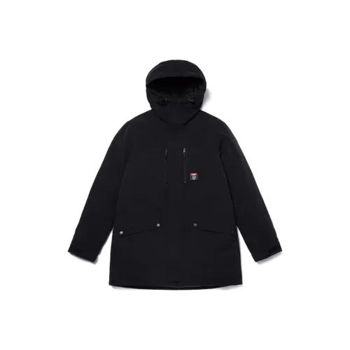 Vans Однотонный С капюшоном Утолщенный MID Длина Пуховик Мужской Черный