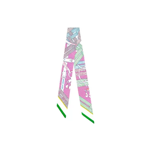 HERMES Шелковые шарфы Женские Зеленый Розовый