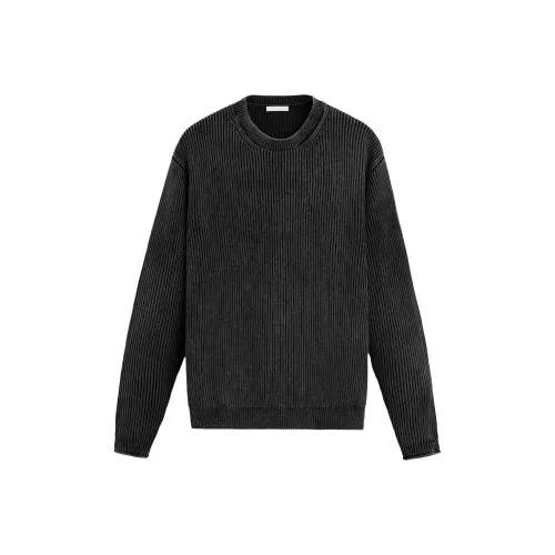 ZARA Выстиранный Черный Мужской Трикотаж