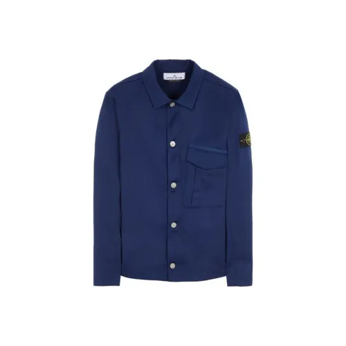 STONE ISLAND Темно-синие мужские куртки