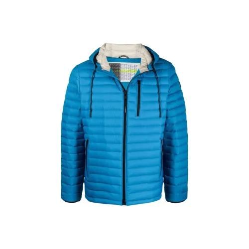 Moose Knuckles Однотонный С капюшоном Пуховик Мужской Синий