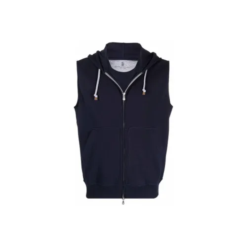 BRUNELLO CUCINELLI Мужские жилеты морского синего цвета