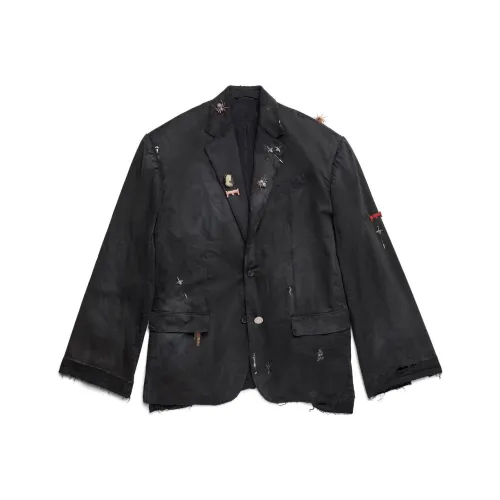 Balenciaga SS23 Бизнес-костюм Пальто Свободный крой Мужской Черный