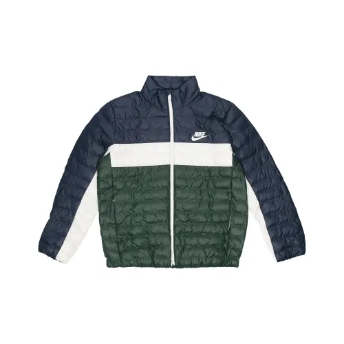 Nike Синий Зеленый Многоцветный Мужской Пуховик