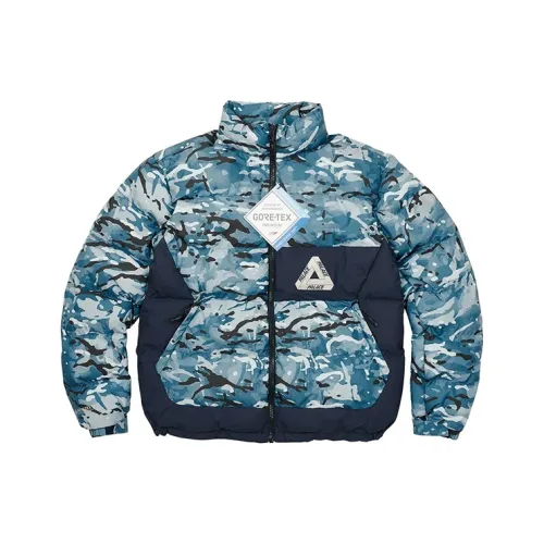 Дворцовый камуфляжный синий унисекс пуховые куртки