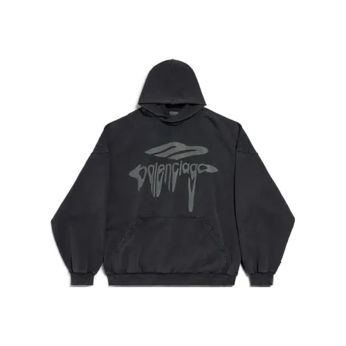 Balenciaga SS25 Свитшот Свободного кроя Мужской Серый