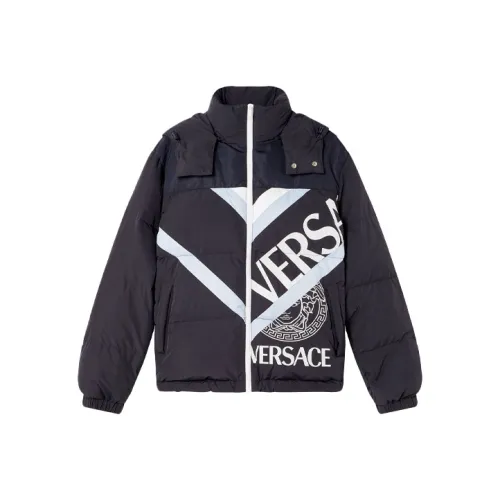 VERSACE Синий Мужской Пуховик