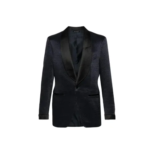 TOM FORD SS24 Бизнес-костюм Пальто Мужской Полуночный Синий