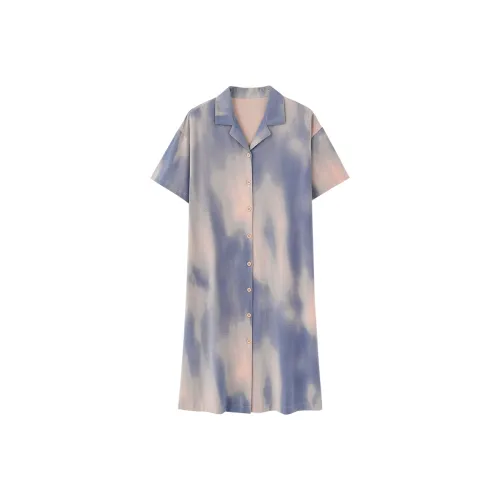 Chun Xi Ночная сорочка Женская Градиент Синий