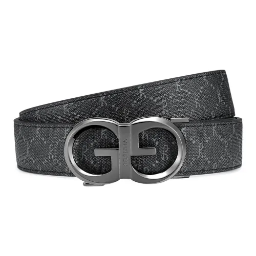 Roberta Di Camerino ПВХ Кожаные Ремни Мужские Черные Ширина 3,45CM