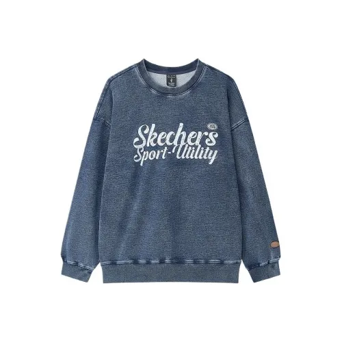 Skechers Свитшот Унисекс Деним Потертый Серый